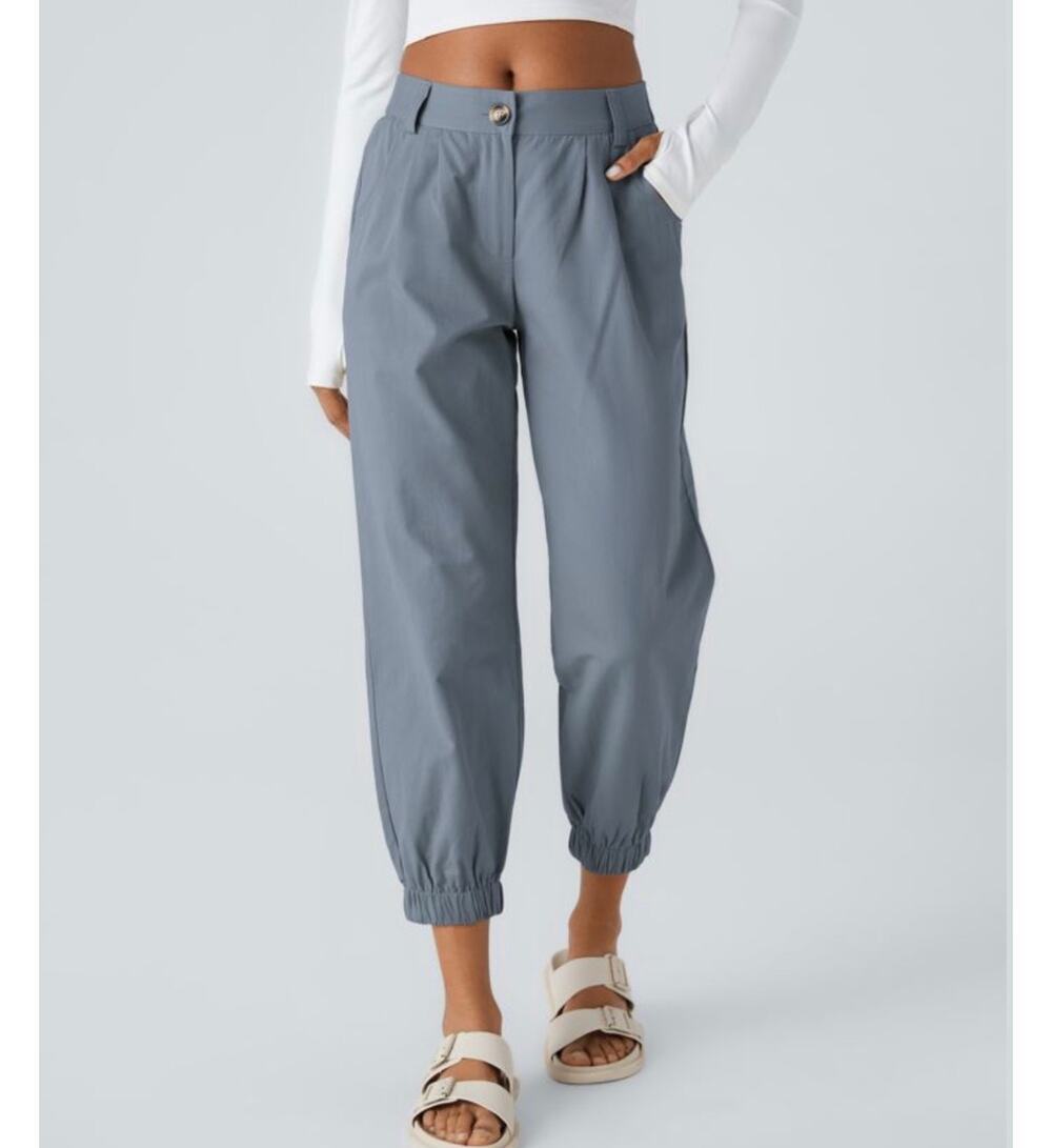 Halara Mid Rise Ashley Blue Casual Cotton Joggers with Pockets Women Small NWT